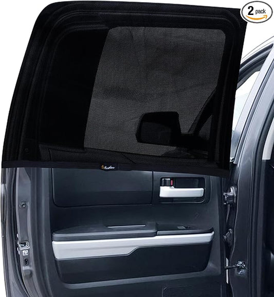 EcoNour Car Rear Window Sun Shades Compatible for Toyota Tundra | 2Pack-Sun Shade,100% UV & Mosquito Protection | Breathable Mesh Rear Window Covers for Privacy & Blackout-Car Window Accessories