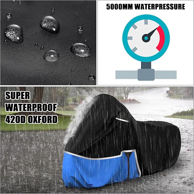 Waterproof Motorcycle Cover Replace for Indian Scout/Scout Bobber/Chief, 420D Oxford Cloth Customized Motorcycle Cover for Snow Rain Dust Protection