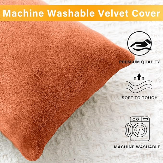 2 Pack Small Pillow, Memory Foam Mini Pillow 11 X 7 Inches for Travel, Sleeping, Nap and Neck, Knee, Lumbar Support, Tiny Cushion for Pet, Dogs (Orange)