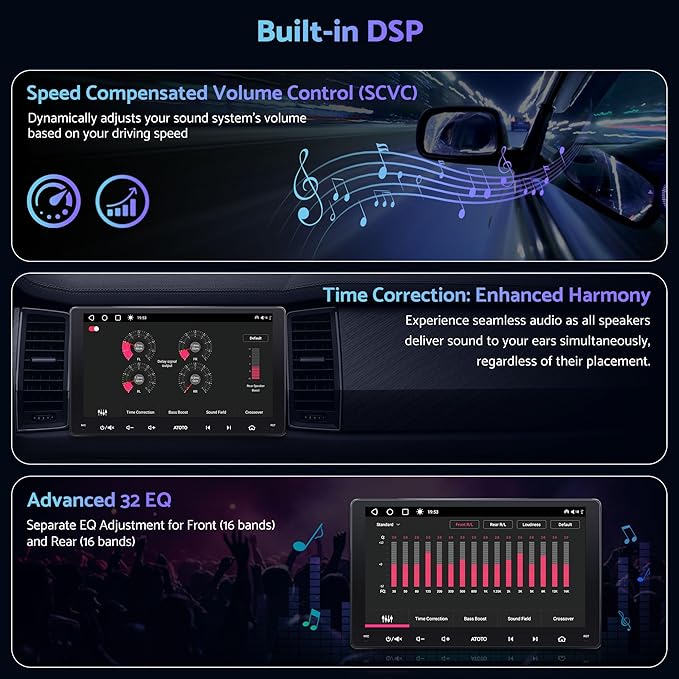 S8 Gen2 9inch 4G+32G Android Double Din Car Stereo, Built-in 4G, Wireless CarPlay & Android Auto, Dual Bluetooth, ChatGPT AI, GPS Tracking, VSV(Virtual Surround-View) Parking, S8G2094MS