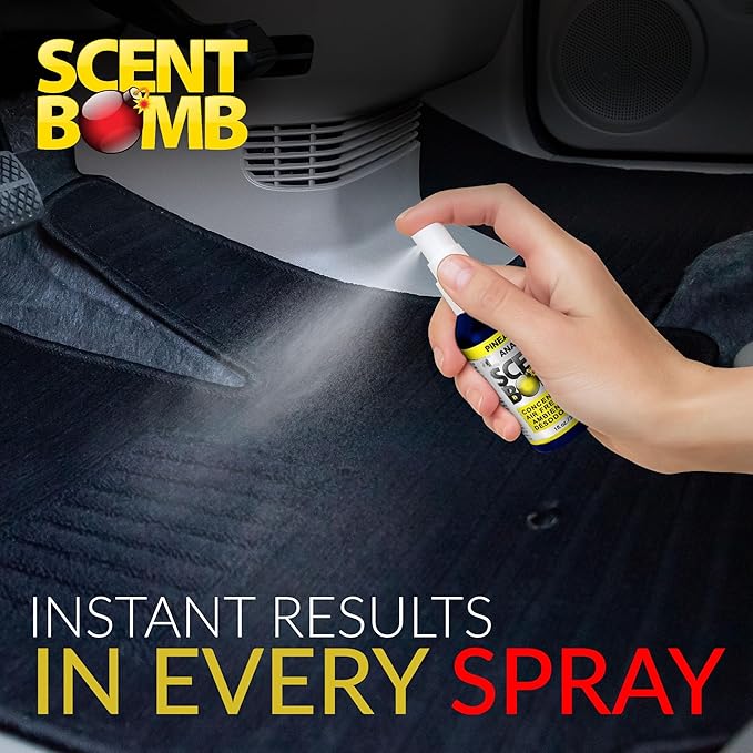 Scent Bomb Air Freshener Spray, Long-Lasting Odor Eliminator - Effective Deodorizer for Home & Car, Fresh Room Spray for Kitchen, Bathroom & Smell Neutralizer - 1 oz Pack of 4, Pineapple Scent
