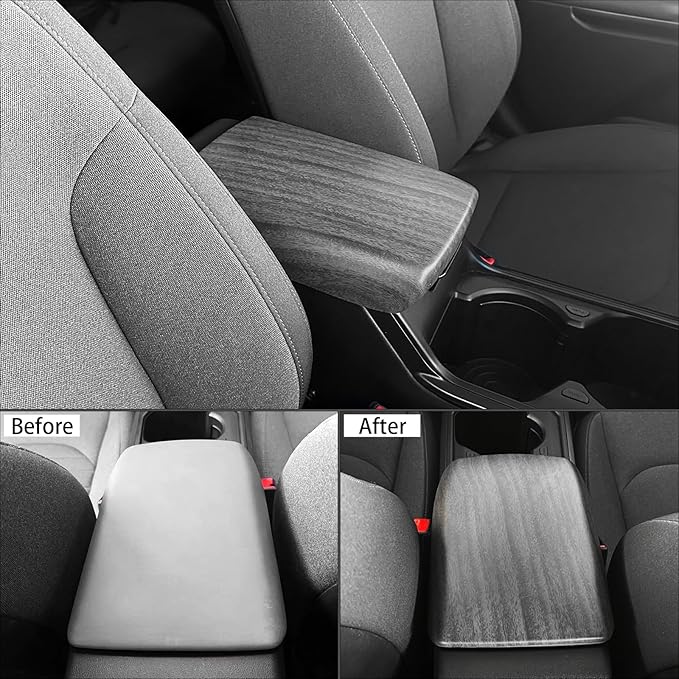 ABS Car Central Console Armrest Cover Armrest Cushion Cover Center Console Box Pad Compatible with Kia K4 2025-2026 Accessories (Wood Grain Style)