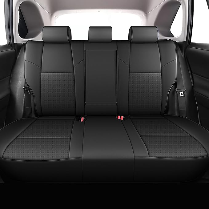 AOMSAZTO Custom Fit Seat Covers for Toyota bZ4X XLE,Limited 2023 2024 2025 2026 Full Set Waterproof Faux Leather Cover Seat Set Interior Accessories Cushion Protector Breathable Seat Cover Sets Black