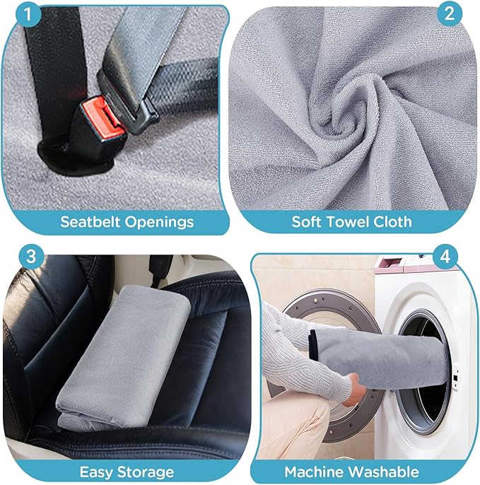 Back Seat Cover Waterpoof Rear Bench Towel Seat Cover for Gym Swimming Surfing Running, Non-Slip Rear Seat Protector Ufor Universal Anti-Slip Car Truck SUV Seat (Bench Gray)