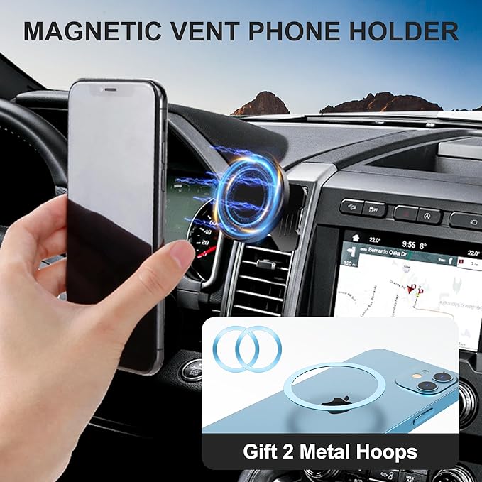 Surfcabin CNC Vent Phone Holder, Magnetic Car Air Vent Phone Holder Cradles Mount Compatible with F150 2015-2020 & Super Duty F250 F350 F450 2017-2021 Universal Bracket Stand for iPhone & Android