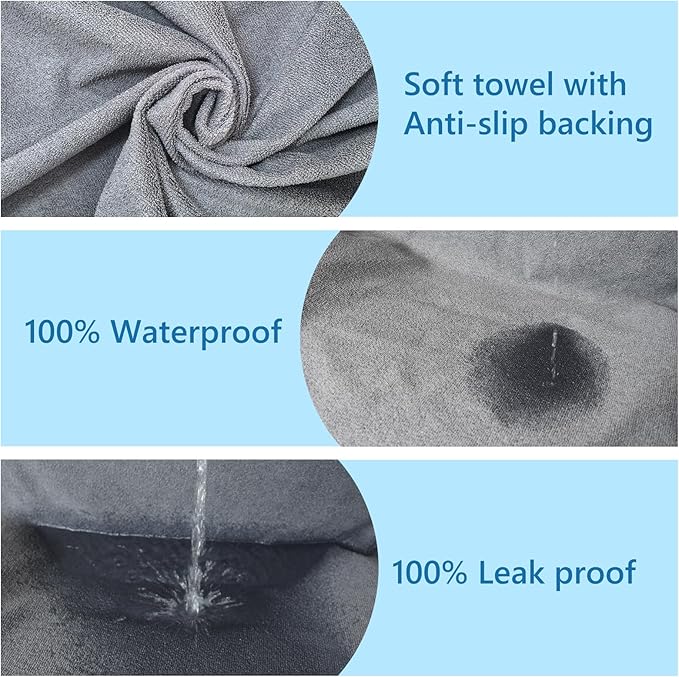 Car Seat Covers Universal Car Protective Front Seat Covers Washable Non-Slip Seat Protectors for Gym Workouts,Waterproof and Sweatproof Towel Seat Covers for Cars,Trucks, Jeeps (Grey)