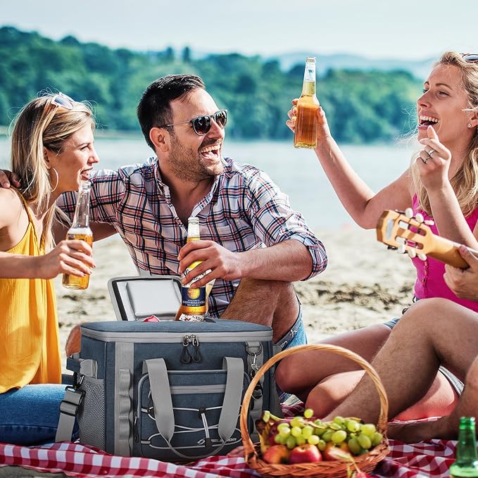 Maelstrom Soft Sided Cooler Bag, 30/40 Can Collapsible Insulated Ice Chest, Large Leakproof Portable Storage for Camping, Travel, Kayaking & Beach
