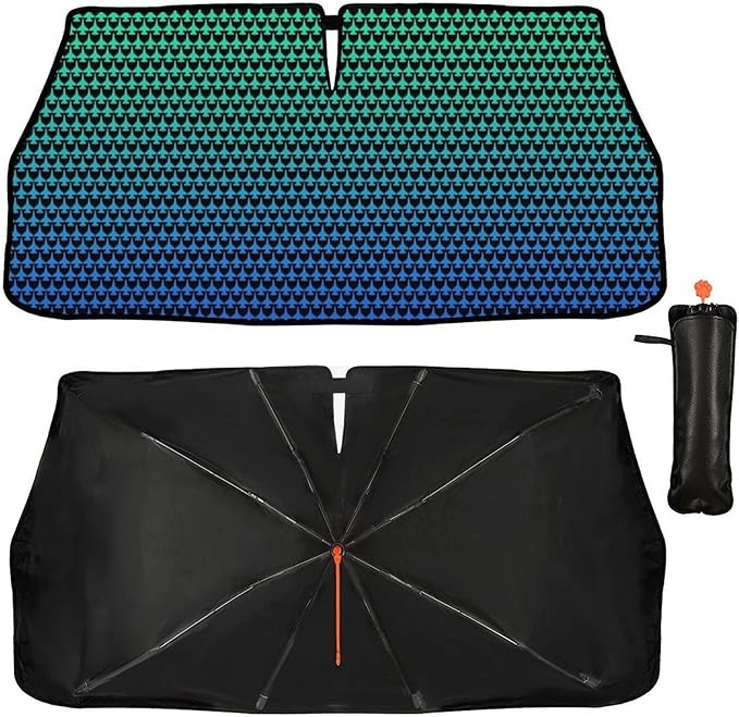 CHILL·TEK Funny Car Windshield Sun Shade Umbrella, American Plane Car Sun Shade Umbrella, Block UV Rays Heat Foldable Windshield Umbrella Sun Visor Protector - Keep Vehicle Cool for Cars SUV