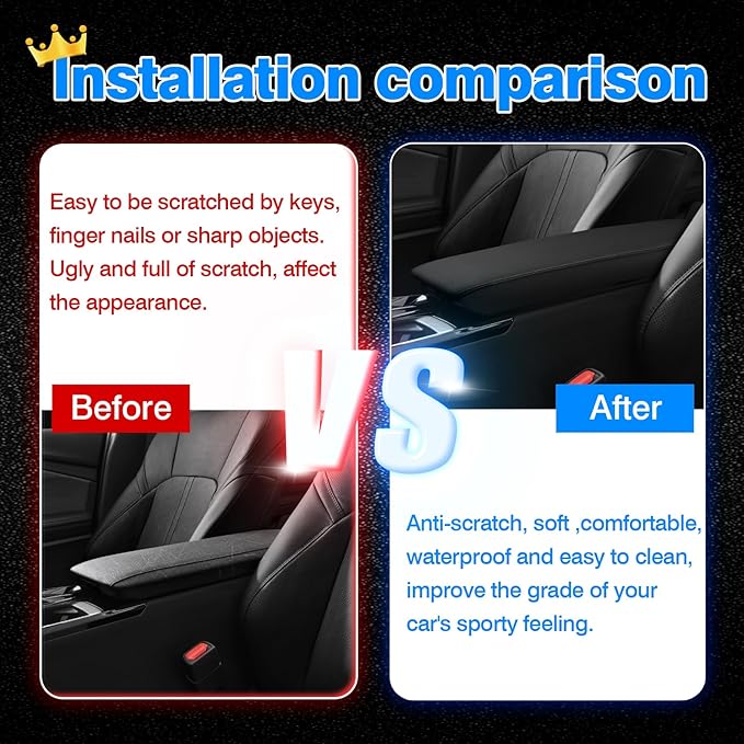 Autorder Center Console Cover for 2025-2026 Toyota Camry Accessories Armrest Cover Anti-Scratch Middle Console Pad Leather Armrest Protector