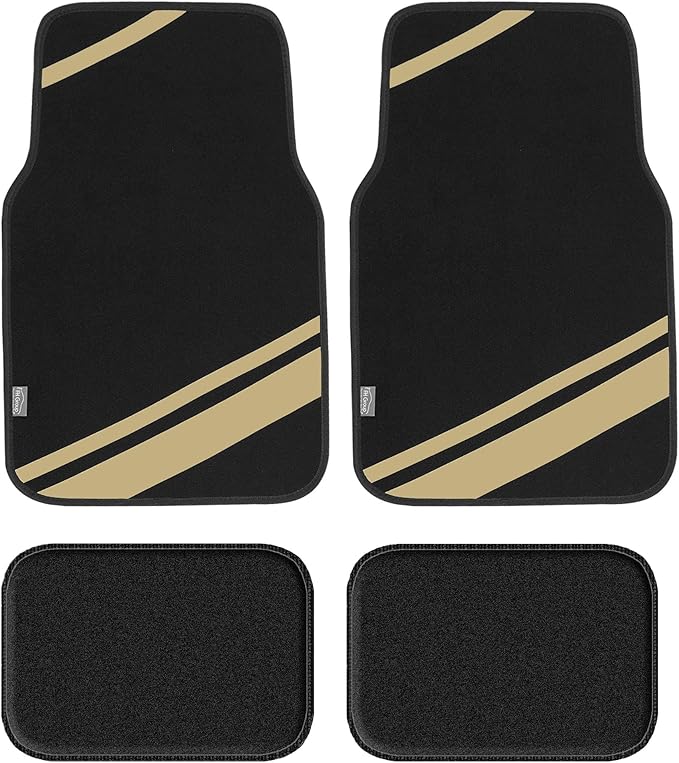 FH Group Car Floor Mats - Carpet Floor Mats for Cars, Universal Fit Automotive Floor Mats, All Purpose Car Floor Mats, Carpet Protector Mat for Most Sedan, SUV, Truck Floor Mats Beige