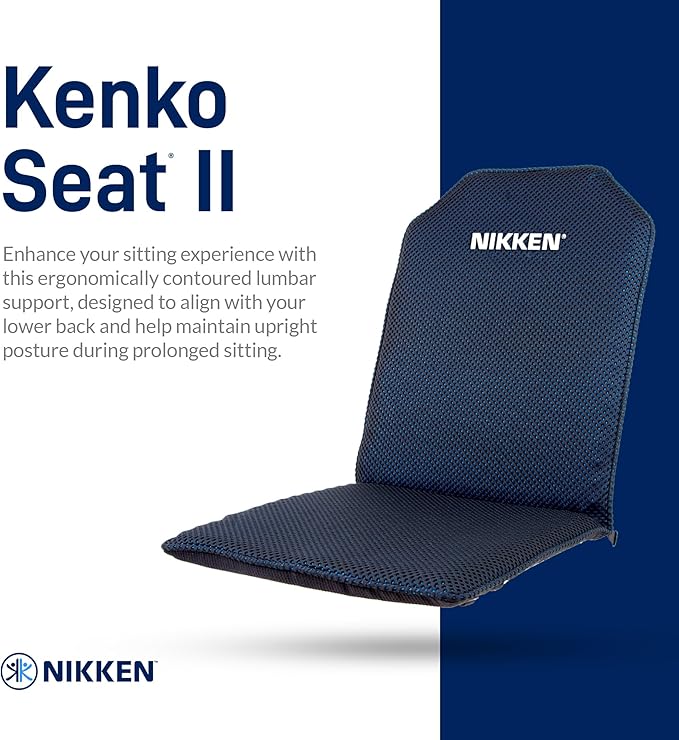 KenkoSeat Back Support for Chair II for Nikken - Office Chair Back Support Pad for Proper Posture - Car Lumbar Support - Back Support for Car Seat Driver - Desk Chair Back Support for Office Chair
