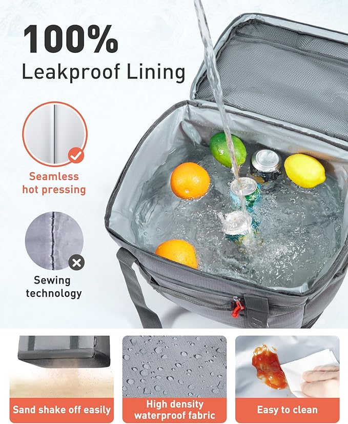 TOURIT Soft Sided Cooler Bag Insulated 48/60 Cans, Large Collapsible & Leakproof Ice Chest for Picnic, Beach, Camping, Travel