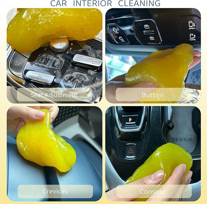 3-Pack Car Cleaning Gels Car Interior Cleaner Putty Slime Auto Detailing Tools Universal Dust Removal Cleaning Kit for Car Accessories Vents 3C Office Scented Lemon Stocking Stuffers Gifts