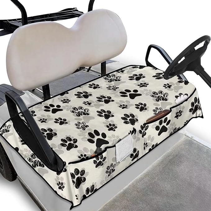 Biyejit Golf Cart Seat Covers with 4 Pockets Golf Cart Seat Towel Blanket Fits 2-Seat Golf Carts, Golf Cart Accessories