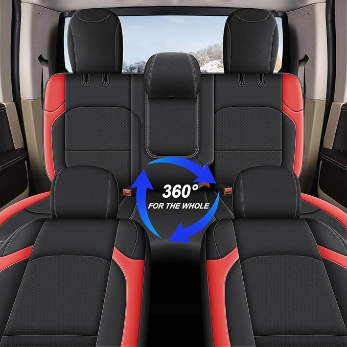 AOMSAZTO Custom Fit Seat Covers for Jeep Wrangler: JL 2018 2019 2020 2021 2022 2023 2024 4-Door Waterproof Leather Car Seats Cover Full Set