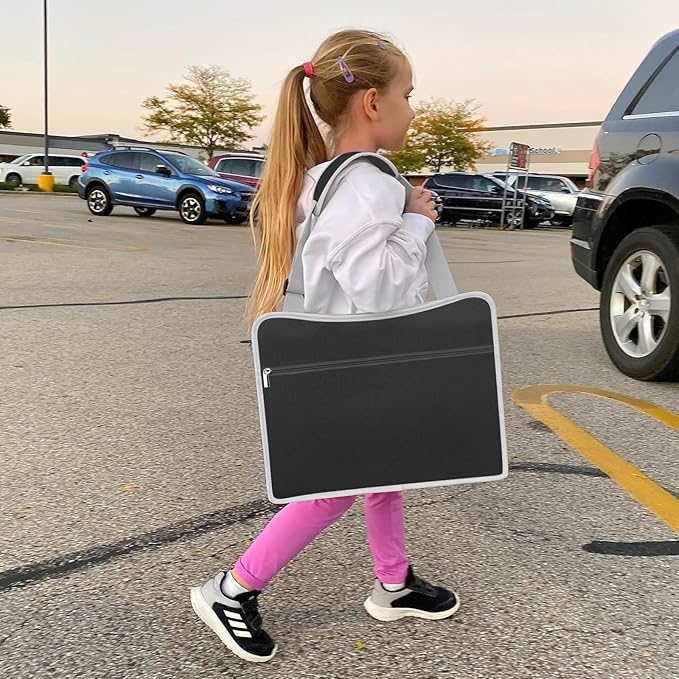 MENZOKE Kids Travel Tray for Toddler Car Seat, Toddler Gift for Boy Activities with Dry Erase Board & iPad Holder Stand, Road Trip Essentials Accessories Lap Tray for Boy as Birthday Gift, Black