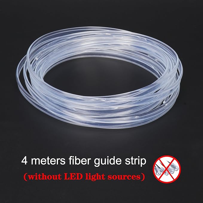 Optic Fiber Waterproof Car Side Glow LED Illumination Optic Fiber Band Car Interior Atmosphere Neon Cold Lights 4 Meters (13.12ft)