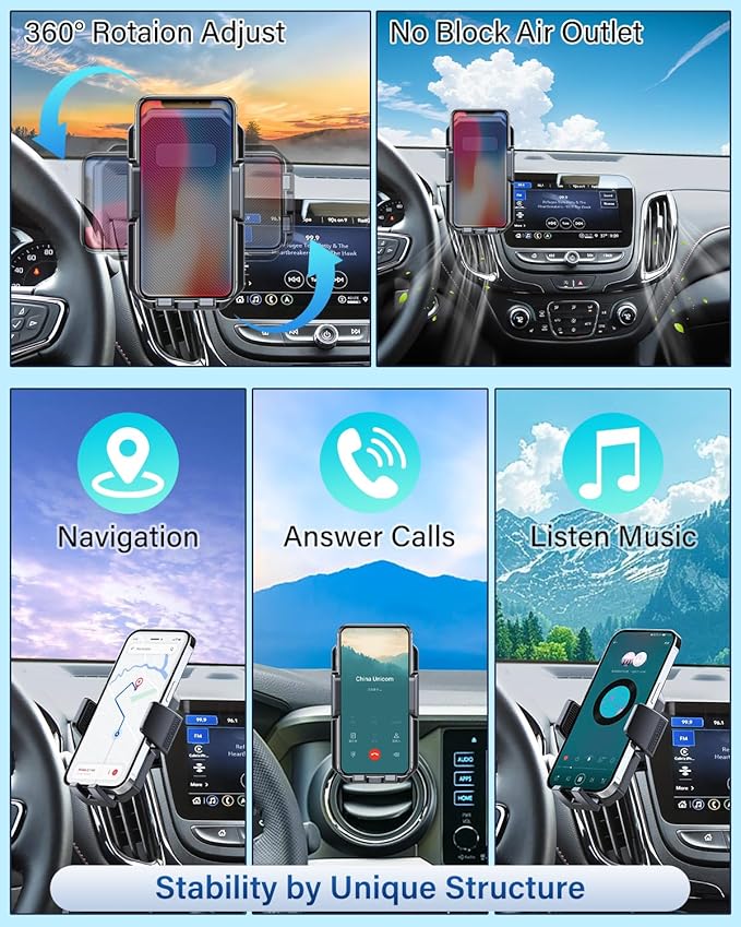 PZK Car Phone Mount for Mazda CX-30 CX30 2019-2022 2023 2024 2025 Accessories Custom Air Vent Auto Lock Car Phone Holder Hands Free 360° Rotation Cell Phone Automobile Cradles for iPhone Samsung