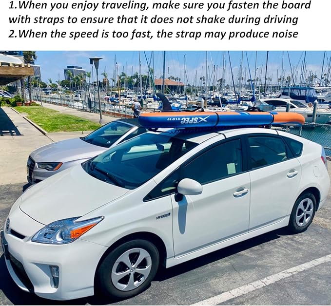 Soft Roof Rack Pads with Single Wrap-Rax Straps and Storage Bag, Universal Car Roof Rack for Surfboard, Kayak, SUP Paddleboard, Canoe, 28" (Pair)