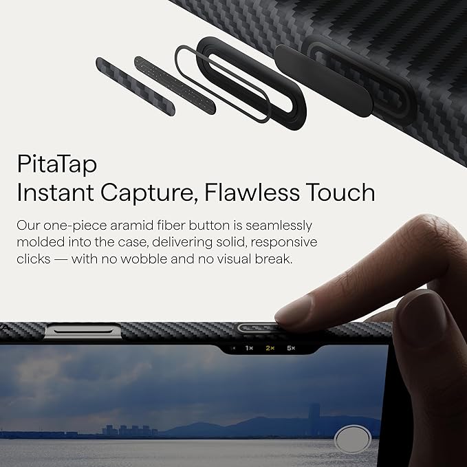pitaka for iPhone 16 Pro Max Case 6.9 Inch, Compatible with MagSafe, Thin & Light Case iPhone 16 Pro Max with a Caseless Feel, 600D Aramid Fiber Woven [Ultra Slim-Black/Grey (Twill)]
