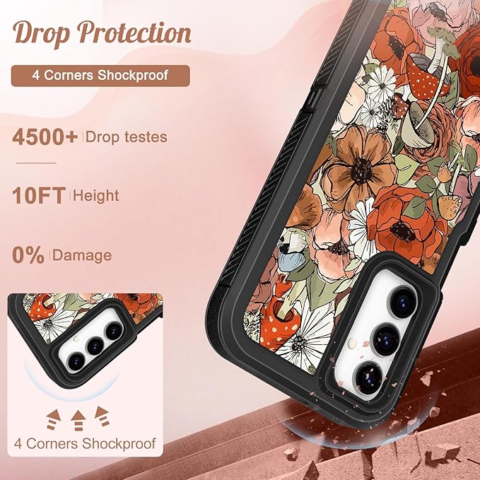 for Samsung Galaxy A15 5G Phone Case - Compatible with MagSafe Women Cute Girls Magnetic Protective Cover Girly Kawaii Mushroom Design Heavy Duty Shockproof for Samsung A15 5G Case 6.5"
