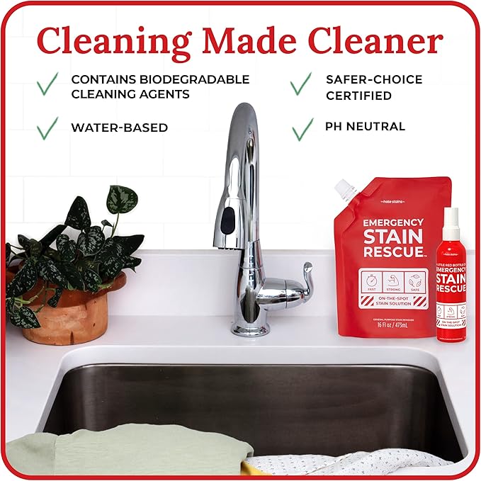 Emergency Stain Rescue Stain Remover Spray - Carpet Cleaner Spray - Wine & Coffee Stain Removal - 16 Fl Oz (Pack of 1)