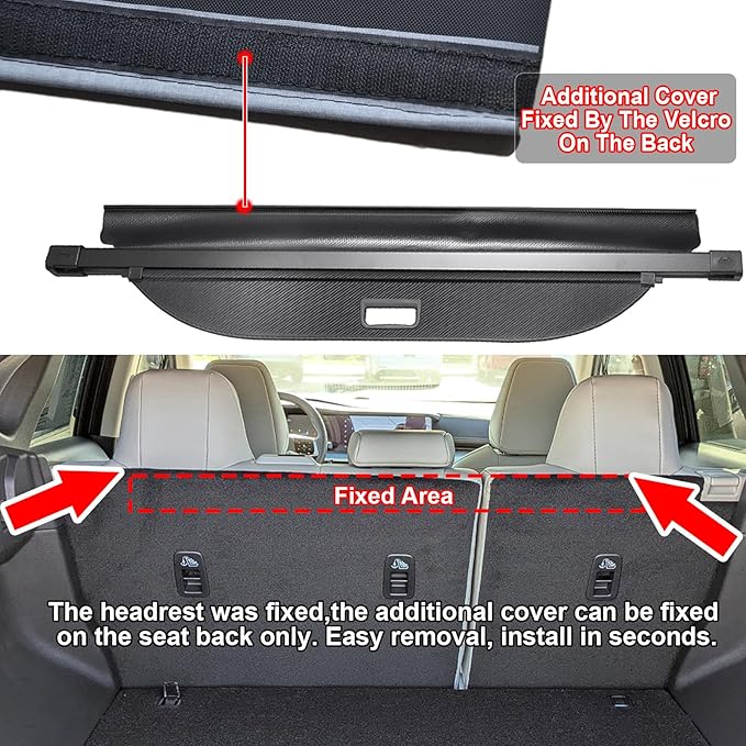 Cargo Cover for All New 2025 Nissan Murano Accessories, Carbon Fiber Texture Rear Trunk Cover for Nissan Murano 2025 Accessories Privacy Screen Retractable Luggage Security Shield Shade