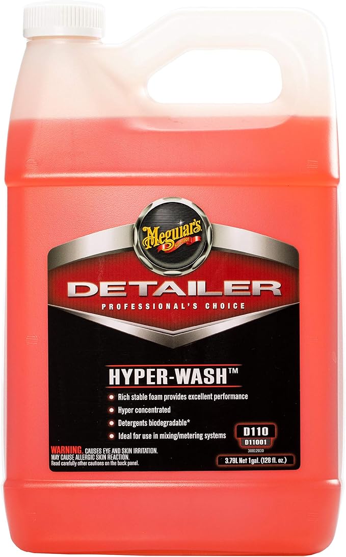Meguiar's D110 Hyper Wash Foaming Car Wash, Lifts Off Dirt and Leaves a Rich Shine, Car Wash Soap Helps Preserve Wax, Highly Concentrated Formulation for Extended Use, 1 Gal