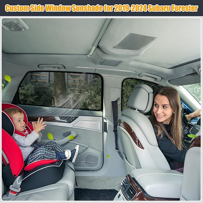 XCBYT Forester Window Shades for 2019-2024, 4PCS Side Window Sun Shades with Breathable Mesh, Magnetic Car Window Covers for Baby & Privacy, UV Protection & Heat Insulation