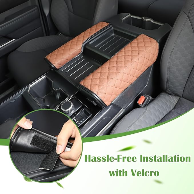 Center Console Armrest Cover Protector Pad Compatible with Toyota Tundra Sequoia 2022-2025 Leather Car Console Armrest Seat Cushion Waterproof Armrest Cushion Lid Interior Accessories (Style C)