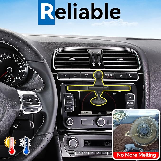 Replacement CD Slot Mounting Base 17mm Ball Mount Part for Car Phone Holder, Magnetic Mount, Tablet Holder, 360 Degree Rotation