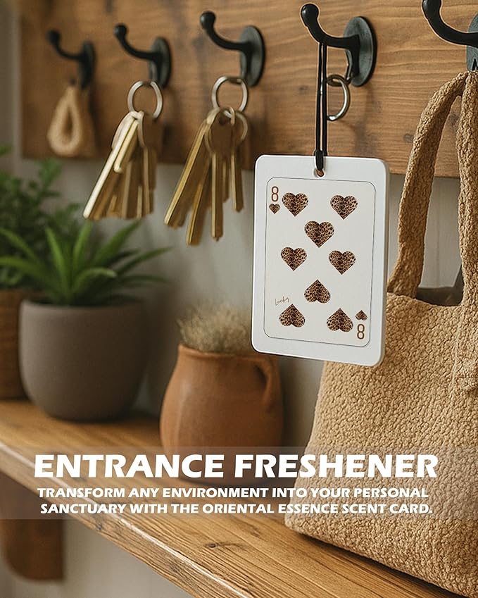 Trendy Leopard Cologne Car Air Freshener 4 Pcs, Funky Cheetah Print Lucky 8 Ball Poker Dice Hanging Air Freshener for Cars Bathroom Dorm Books Decor, Cute Accessories Gifts for Women Girls