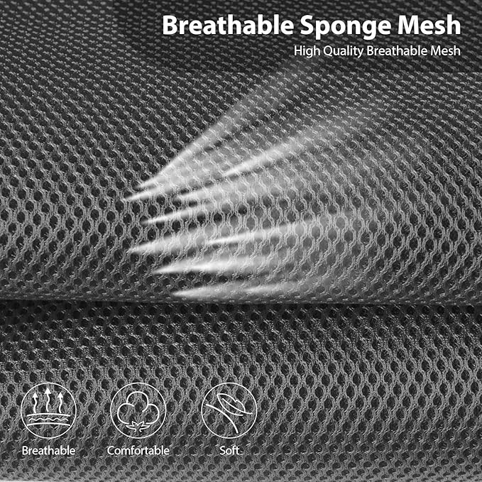 CAR PASS 3D Foam Leather Car Seat Covers Two Front Seats only, Air Mesh Thick Seat Covers, All Weather Car Seat Cover Comfort & Protection for Truck,SUV,Sedan,Van, Airbag Compatible (Charcoal Gray)