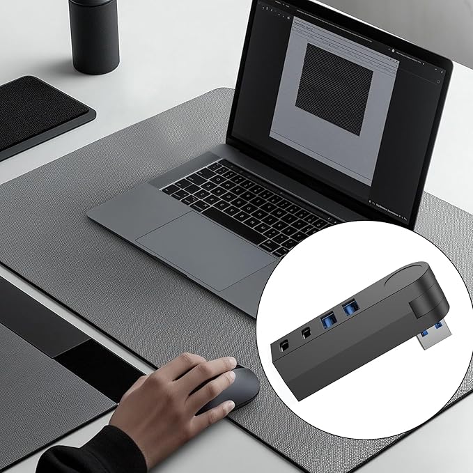 4 in 1 USB3.0 Hub 270 Degree Rotatable Port USB Splitter Power Adapter Multiple Expander USB3.0 for Rotating USB