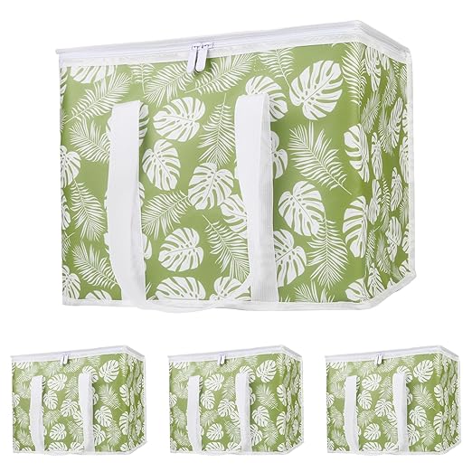 Bodaon 4-Pack Cooler Insulated Food Delivery Bag, X-Large Bags for Grocery/Catering/Shopping, Rideshare Delivery Bag, Thermal Hot Pizza, Large Cold and Frozen, XL Tote, Leaf
