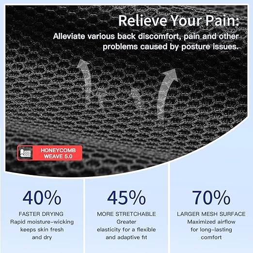 Posture Corrector for Women & Men, Back Brace Straightener with Adjustable Support, Relief for Neck/Shoulder/Back Pain, Scoliosis & Hunchback Correction, Breathable Mesh Design