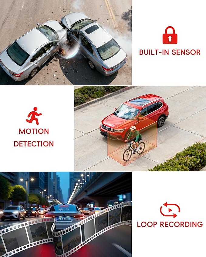 12" 4K Mirror Dash Cam with STARVIS 2 Sensor,View Rear Mirror Camera 2.5K with Back Seat Car Baby Monitor 1080P,Built-in 5.8G WiFi GPS, APP Control,Night Vision,for Family Car Safety