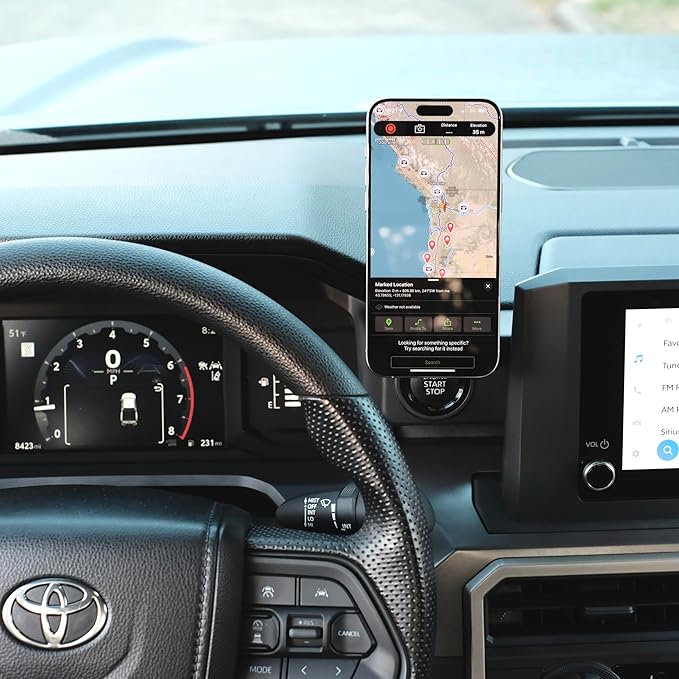 Offroam Non-Charging Phone Mount Made for MagSafe and Made for Toyota Tacoma 2024-2026 and Made for 4Runner 2025-2026, Aluminum, Dashboard Mounting, 360-Degree Adjustable, High Strength Magnets