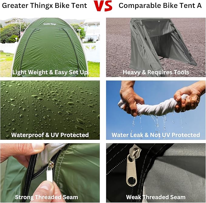Bike Tent Outdoor Storage Waterproof - Heavy Duty Bike Covers Outdoor Storage Waterproof 2 Bikes - Bike Storage Pop Up Shed Tent for Camping, Bicycles, Motorcycles, ATVs, Garage, Travel