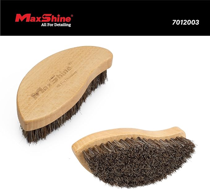 Maxshine Universal Ergonomic Interior Detailing Brush | Soft Horsehair & PP Bristles | Durable Car Cleaning Brush for Leather Seats, Upholstery, Dashboards & Interior Fabric Surfaces