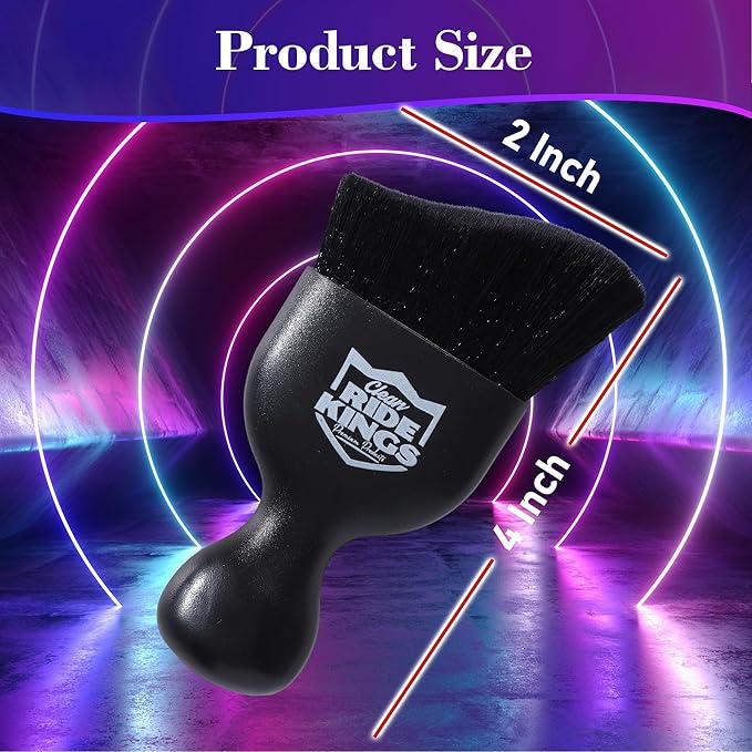 Car Cleaning Brush,Dust Brush Clean Tool with Cover,Interior Car Dashboard Cleaner Soft Bristles for Leather,Engine Compartment,Air Conditioner,Vents,Panels & Computer (Black)|2packs