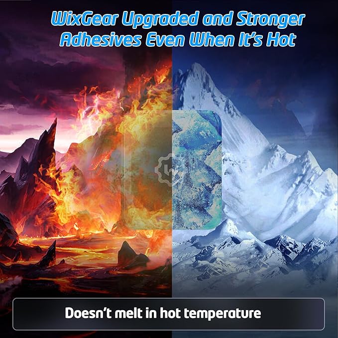 WixGear Rectangle Flat Stick On Dashboard Magnetic Car Mount Holder for Cell Phones and Mini Tablets with Fast Swift-Snap Technology - Extra Slim