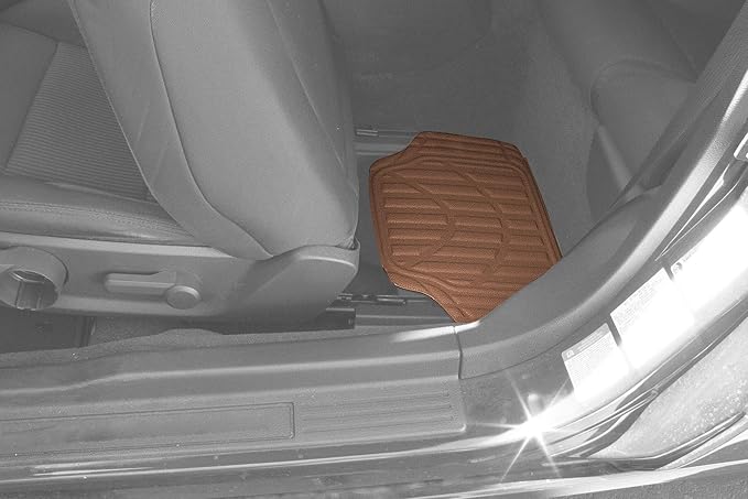 Eurow Universal Cut to Fit Car Floor Mats 4 Piece Set - Tan