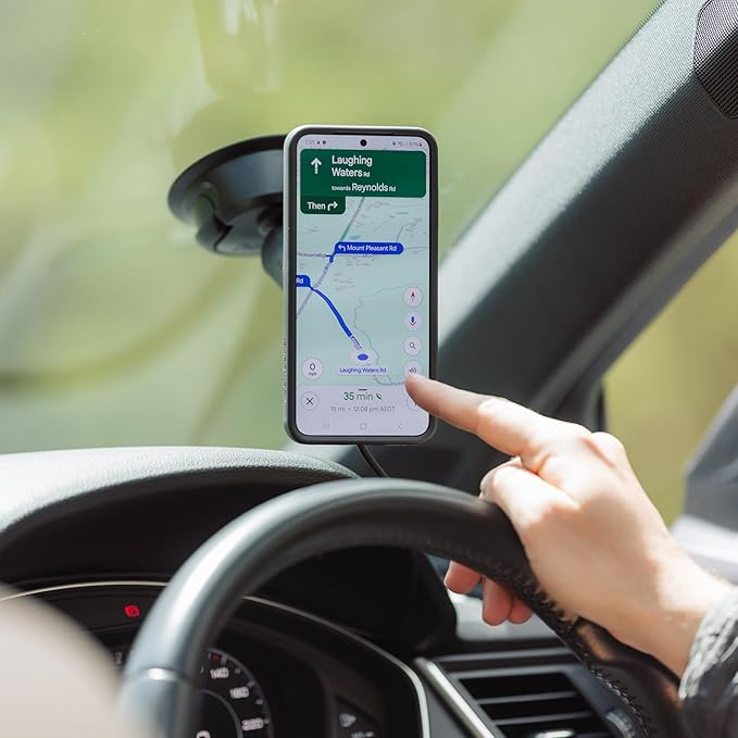 Quad Lock Heavy Duty Suction Car Phone Mount with MAG Phone Case and MAG Wireless Charging Head for iPhone 16 Pro