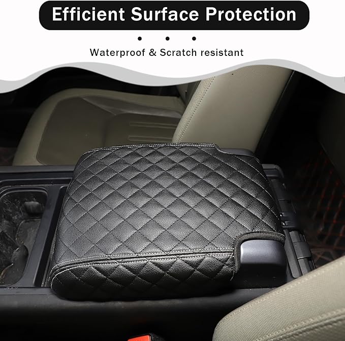 Center Console Armrest Cover Compatible with Land Rover Defender 90/110/130 2020-2023 Accessories, Comfortable Leather Armrest Box Pad Cushion Protector (A Style)