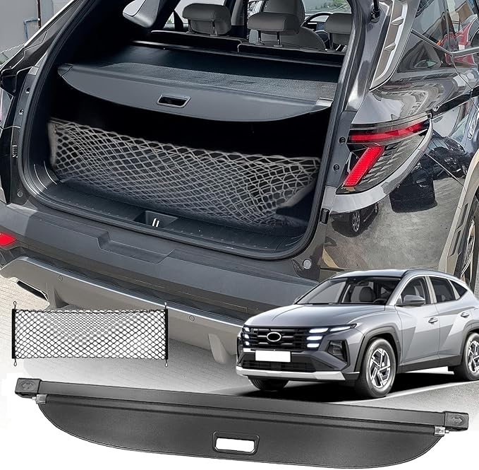 Cargo Cover for Hyundai Tucson 2026 2025 Accessories 2024-2022(Nonwoven),Retractable Trunk Cover Organizer Security Shielding Shade Tonneau Cover for Hyundai Tucson Accessories