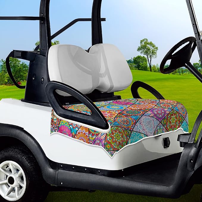 ENYORSE Golf Cart Seat Covers - Ethnic Style Golf Cart Towel Blanket for 2/4 Seater, Soft & Breathable Microfiber, Keeps Seats Cool & Comfortable, 51”x31”, Fits EZGO/Yamaha/Club Car