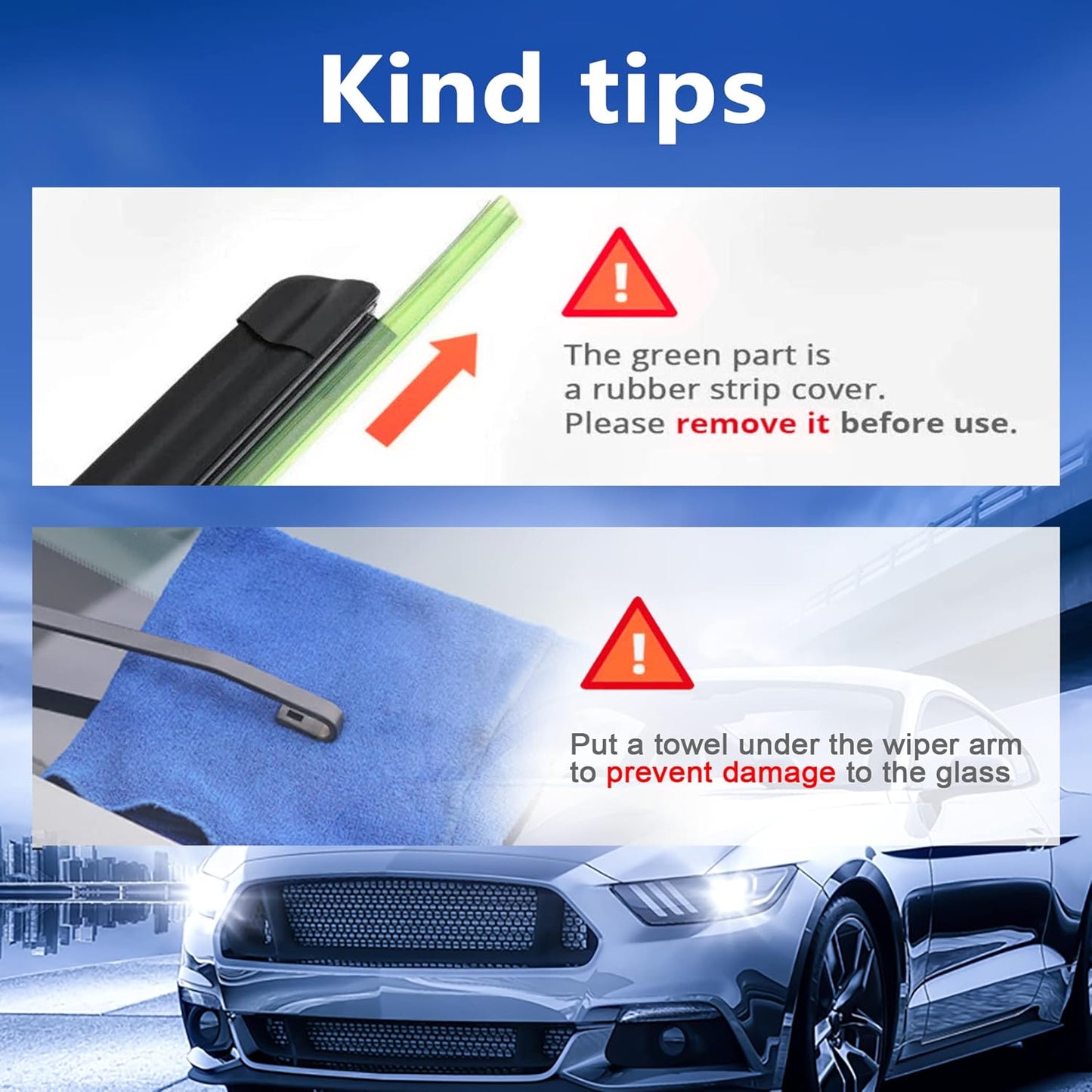 Windshield Wiper Blades Replacement for Toyota Yaris 2007 2008 2009 2010 2011 Original Factory Quality Front Rear Wipers Blade Set for My Car - 26" 14" 12" (Pack of 3)