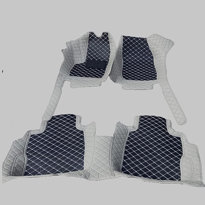 Custom Making Car Floor Mats Compatible with Audi BMW Mercedes-Benz Toyota Lexus Honda Infiniti Nissan Hyundai Kia All Models 2005-2026 (Light Gray and Black White)