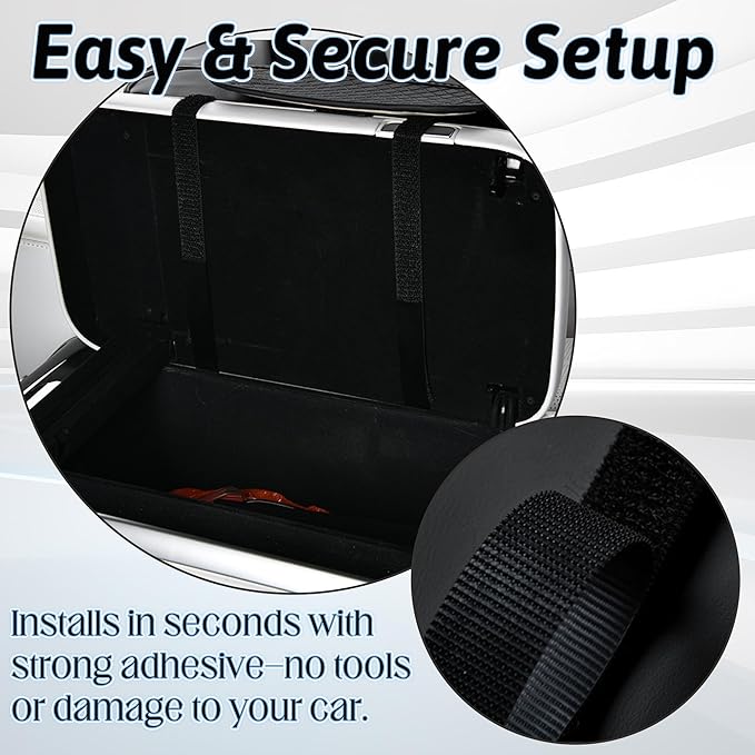 Car Armrest Box Mat - Multi-Functional Black Leather Center Console Cover Waterproof Height Enhancement Cushion with Storage Box Cup Tissue Phone Holder Card Pocket for Car Interior Accessory